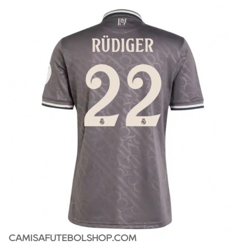 Camisa de time de futebol Real Madrid Antonio Rudiger #22 Replicas 3º Equipamento 2024-25 Manga Curta